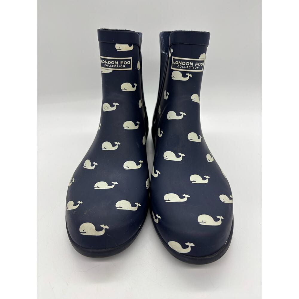 London Fog Piccadilly whale ankle rain boots coastal grandma fisherman - Picture 5 of 10